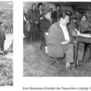 Kurt Petermann (Gründer des Tanzarchivs Leipzig) bei Aufnahmen in Ungarn